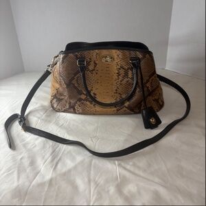 Coach Carryall Margo Crossbody Shoulder Bag Snake Print Leather 35275 EUC